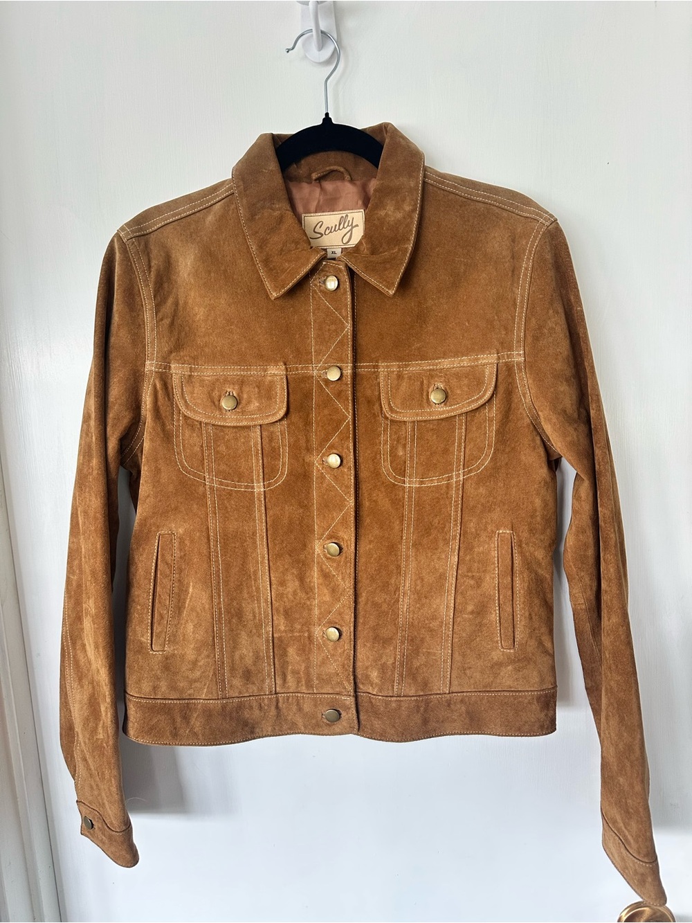 Scully Western Warm Brown Suede Genuine Leather Jacket Size M